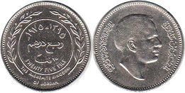 монета Иордания 25 филсов 1975