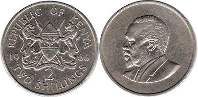 монета Кения 2 шиллинга 1966