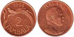 монета Малави 2 тамбала 1995 