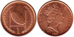 монета Мэн 1 пенни 1997