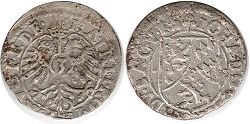 монета Пфальц 3 крейцера без даты (1613)