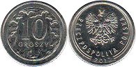 монета Польша 10 грошей 2017