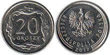 монета Польша 20 грошей 2017