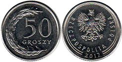 монета Польша 50 грошей 2017