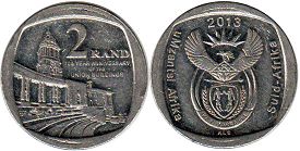 монета ЮАР 2 рэнда 2013 Union Buildings