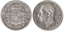 монета Испания Испания 50 сентимо 1881