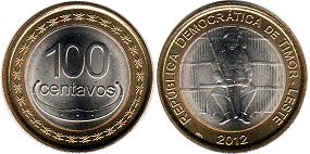 монета Тимор 100 сентаво 2012