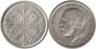 монета Великобритания 1 флорин 1936