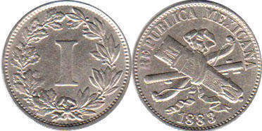 Мексика монета 1 сентаво 1883