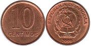 монета Ангола 10 сантимов 1999