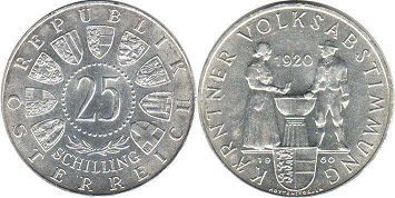 монета Австрия 25 шиллингов 1960