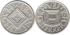 монета Австрия 1/2 шиллинга 1925