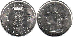 монета Бельгия 1 франк 1973