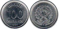 монета Бразилия 100 крузейро 1985