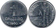 монета Бразилия 1 крузейро 1980