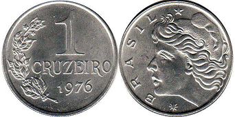 монета Бразилия 1 крузейро 1976