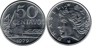 монета Бразилия 50 сентаво 1979