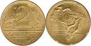 монета Бразилия 2 крузейро 1946