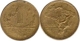 монета Бразилия 1 крузейро 1945