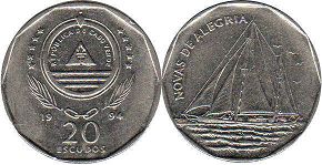 монета Кабо-Верде 20 эскудо 1994