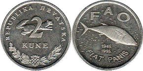 монета Хорватия 2 куны 1995