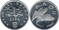 монета Хорватия 1 липа 1995
