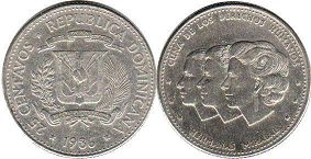 монета Доминиканская Республика 25 сентаво 1986