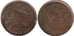 монета Эфиопия 1/32 бырра 1889