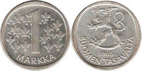 монета Финляндия 1 марка 1965