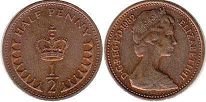 монета Великобритания 1/2 пенни 1982