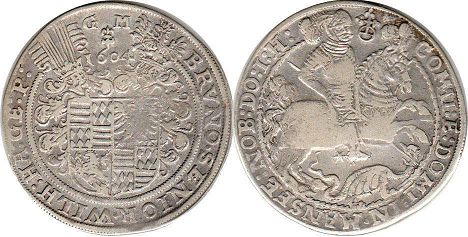 монета Мансфельд-Борнштадт талер 1604