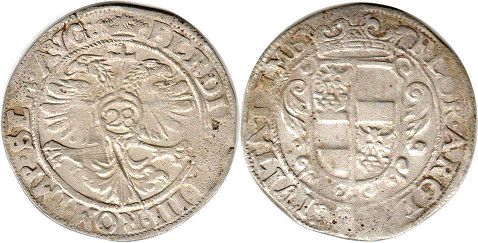 монета Эмден 28 стюберов (гульден) без даты (1637-1657)
