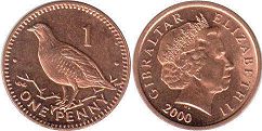 монета Гибралтар 1 пенни 2000