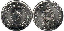монета Гондурас 20 сентаво 1999
