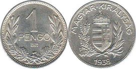 монета Венгрия 1 пенгё 1938
