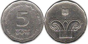 монета Израиль 5 новых шекелей 2000