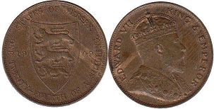 монета Джерси 1/24 шиллинга 1909