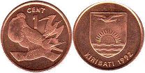 монета Кирибати 1 цент 1992