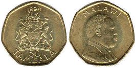 монета Малави 50 тамбала 1996 