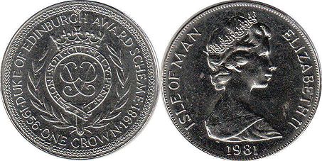 монета Остров Мэн крона 1981