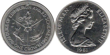 монета Остров Мэн крона 1981
