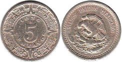 монета Мексика 5 сентаво 1936