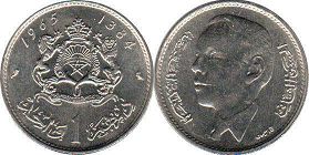 монета Марокко 1 дирхам 1965