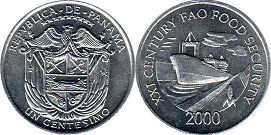 монета Панама 1 сентесимо 2000
