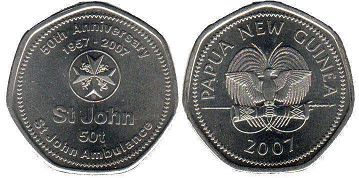 монета Папуа Новая Гвинея 50 тойя 2007