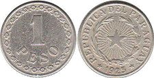 монета Парагвай 1 песо 1925