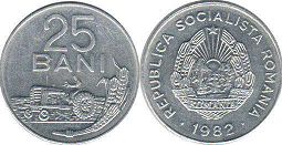 монета Румыния 25 бани 1982