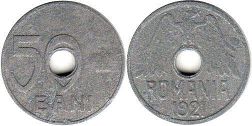монета Румыния 50 бани 1921