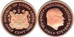 монета Сьерра-Леоне 1/2 цента 1980