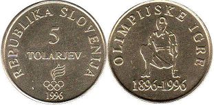 монета Словения 5 толаров 1996